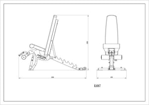 Primal Pro Series Multi Adjustable Hantelbank mit Fußstütze