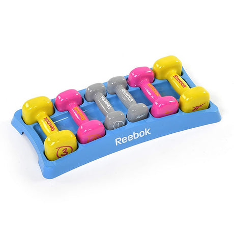 Reebok Vinyl Gymnastik-Hantel-Set mit Ablage