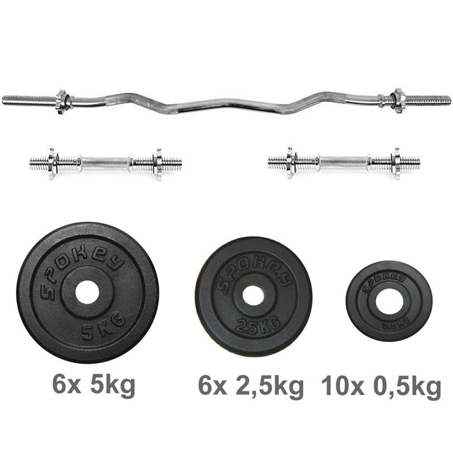 Spokey Hantel-Set 50kg inkl. Stangen und Gewichten