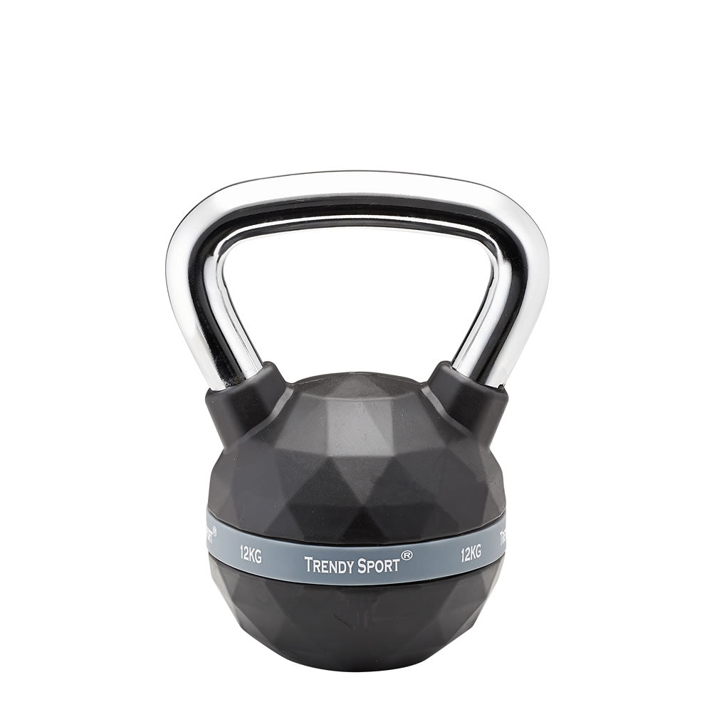 Trendy Exclusiv Kettlebell Chrom-Gummi 12kg