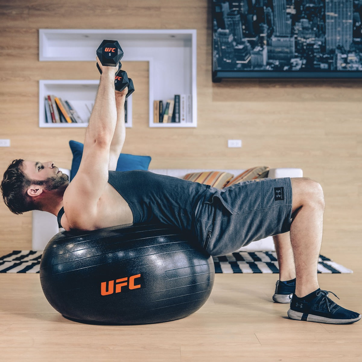 UFC FITBALL Gymnastikball 75 cm Schwarz