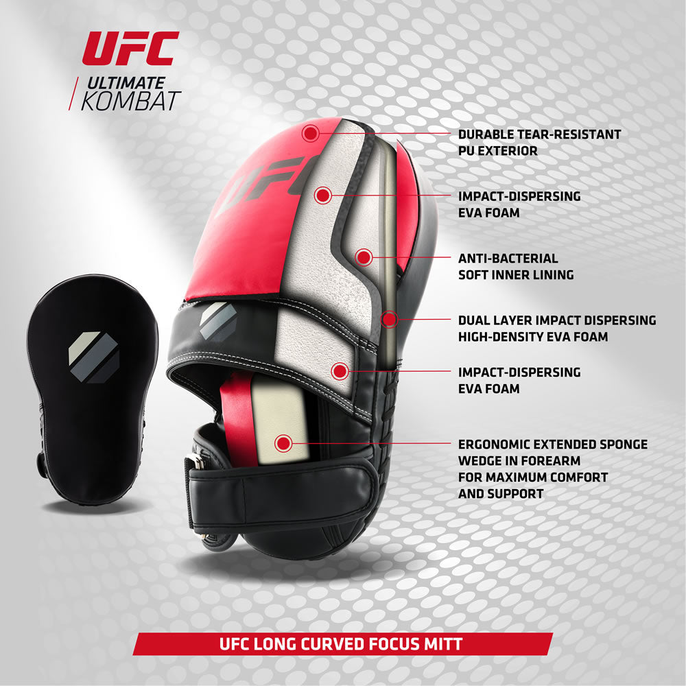 UFC lange gebogene Handpratze Long Curved Focus Mitts 1 Paar